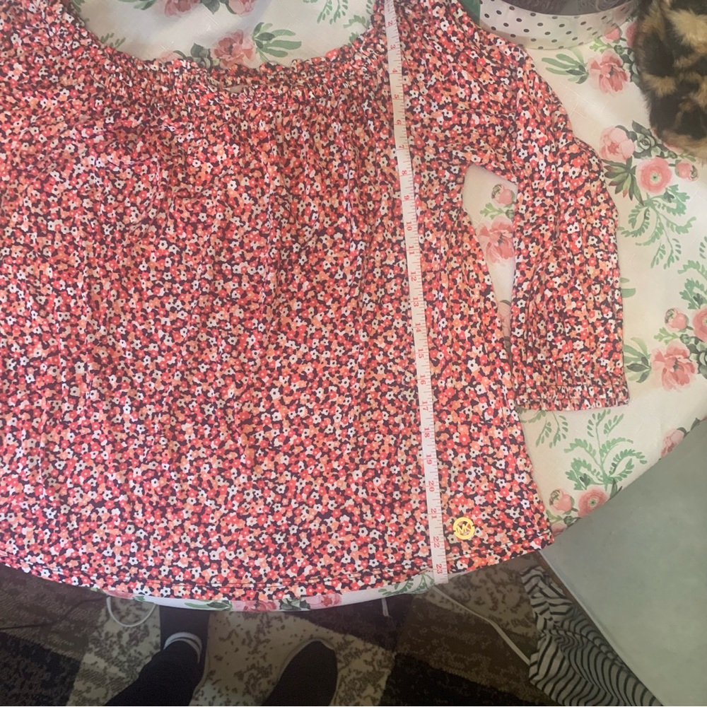 ❤️Price Drop❤️Michael Kors Relaxed Red 3/4 Sleeve Blouse - Picture 7 of 9